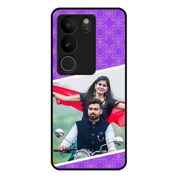 Vivo V29 Pro 5G Custom Glass Phone Case - Violet Color Pattern Design