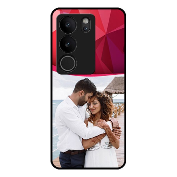Vivo V29 Pro 5G Custom Glass Phone Case - Red Abstract Design