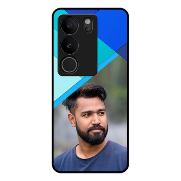 Vivo V29 Pro 5G Custom Glass Phone Case - Blue Pattern Design
