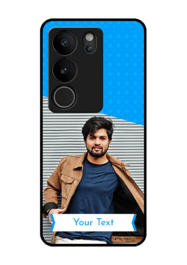 Vivo V29 Pro 5G Custom Glass Phone Case - Simple Blue Color Design