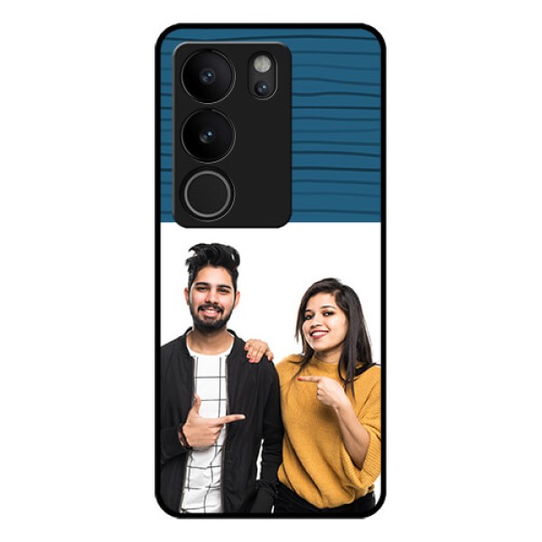 Vivo V29 Pro 5G Custom Glass Phone Case - Blue Pattern Cover Design