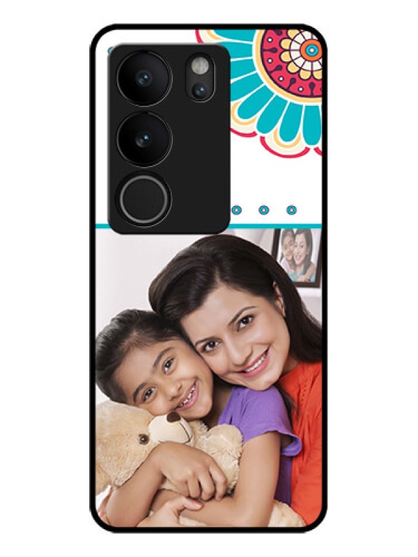 Custom Vivo V29 Pro 5G Custom Glass Phone Case - Flower Design