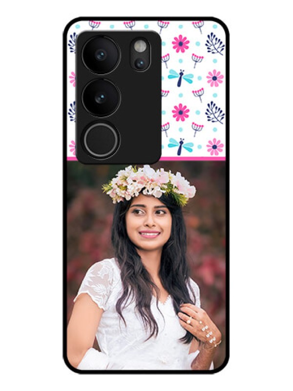 Custom Vivo V29 Pro 5G Custom Glass Phone Case - Colorful Flower Design