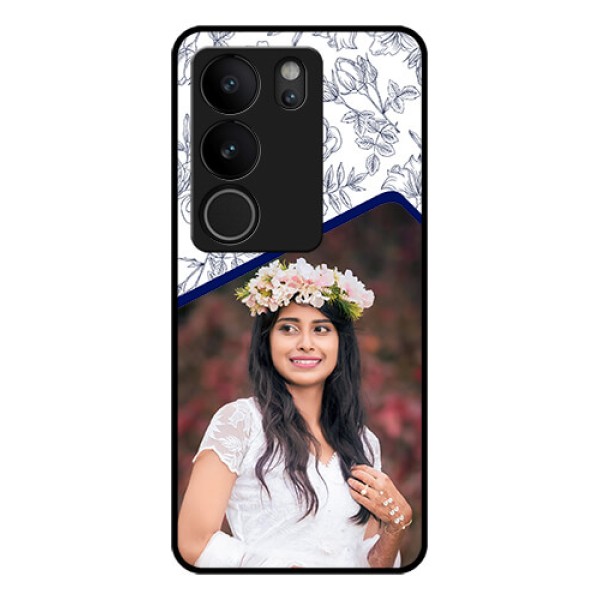 Vivo V29 Pro 5G Custom Glass Phone Case - Classy Floral Design