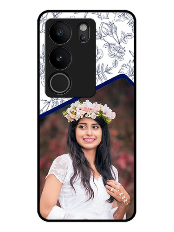 Custom Vivo V29 Pro 5G Custom Glass Phone Case - Classy Floral Design