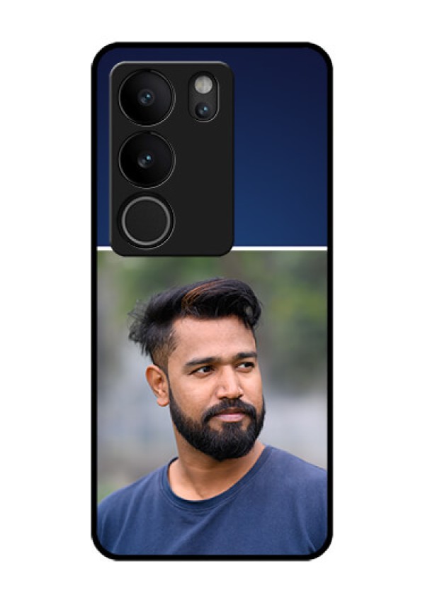 Vivo V29 Pro 5G Custom Glass Phone Case - Simple Royal Blue Design