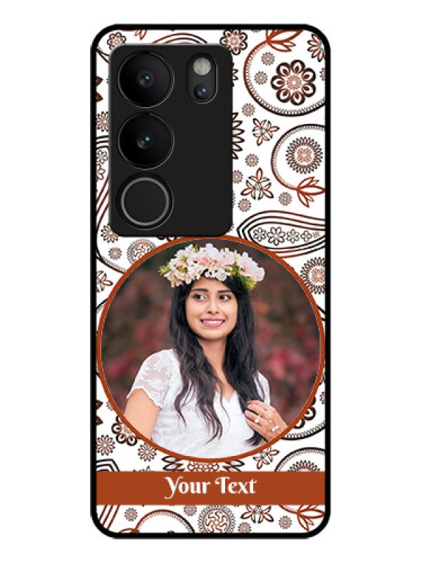 Custom Vivo V29 Pro 5G Custom Glass Phone Case - Abstract Flower Design