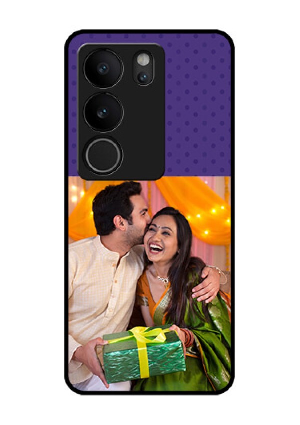 Vivo V29 Pro 5G Custom Glass Phone Case - Violet Colored Pattern Design