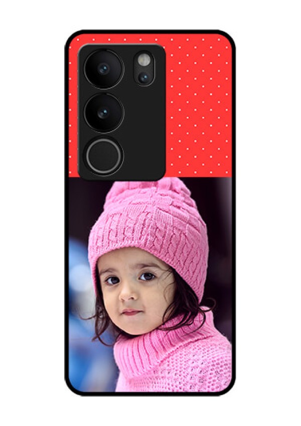 Vivo V29 Pro 5G Custom Glass Phone Case - Red Pattern Design