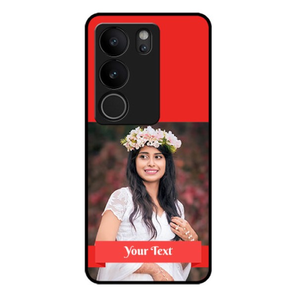 Vivo V29 Pro 5G Custom Glass Phone Case - Simple Red Color Design Vivo V29 Pro 5G Custom Glass Phone Case - Simple Red Color Design