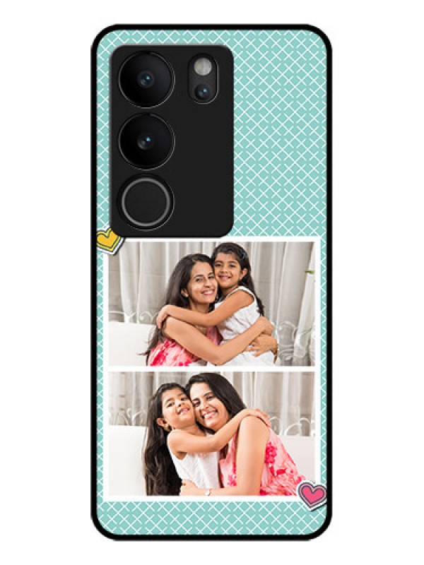 Custom Vivo V29 Pro 5G Custom Glass Phone Case - 2 Image Holder With Pattern Design