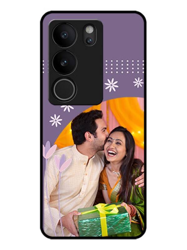 Custom Vivo V29 Pro 5G Custom Glass Phone Case - Lavender Flowers Design