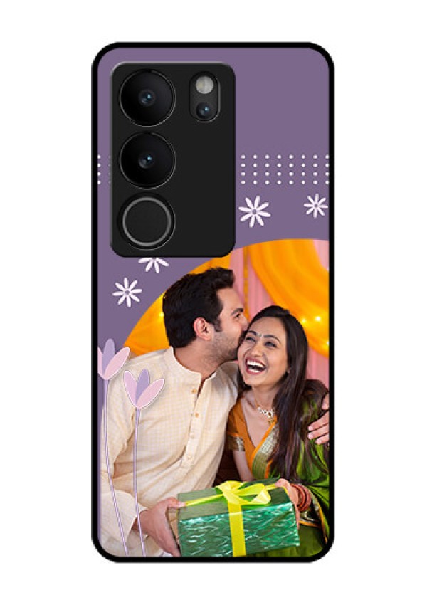 Vivo V29 Pro 5G Custom Glass Phone Case - Lavender Flowers Design
