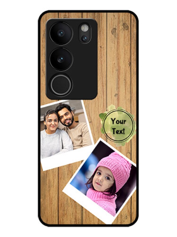 Custom Vivo V29 Pro 5G Custom Glass Phone Case - Wooden Texture Design