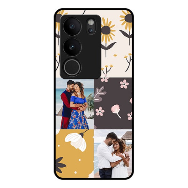 Vivo V29 Pro 5G Custom Glass Phone Case - 3 Images With Floral Design Vivo V29 Pro 5G Custom Glass Phone Case - 3 Images With Floral Design
