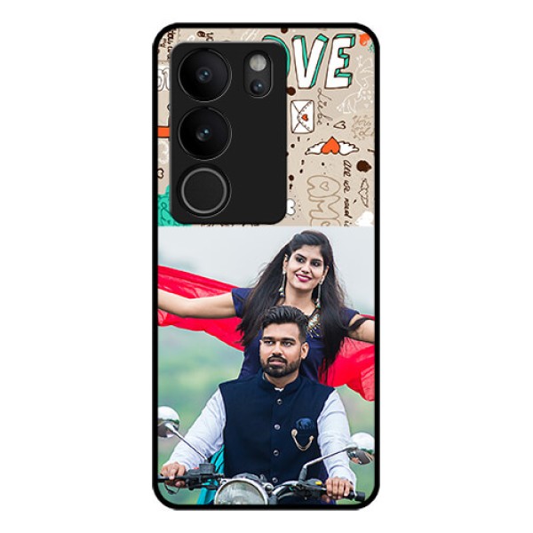 Vivo V29 Pro 5G Custom Glass Phone Case - Love Doodle Pattern