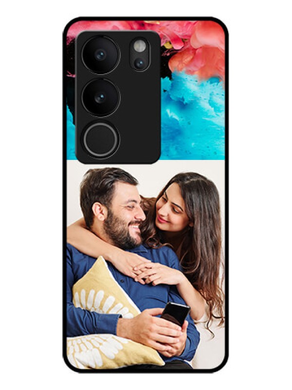 Custom Vivo V29 Pro 5G Custom Glass Phone Case - Quote With Acrylic Painting Design