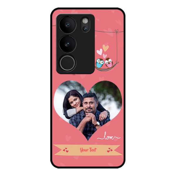 Vivo V29 Pro 5G Custom Glass Phone Case - Peach Color Love Design