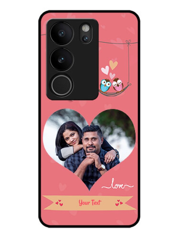 Custom Vivo V29 Pro 5G Custom Glass Phone Case - Peach Color Love Design