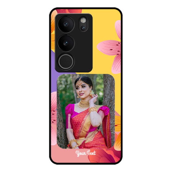 Vivo V29 Pro 5G Custom Glass Phone Case - 3 Image With Vintage Floral Design