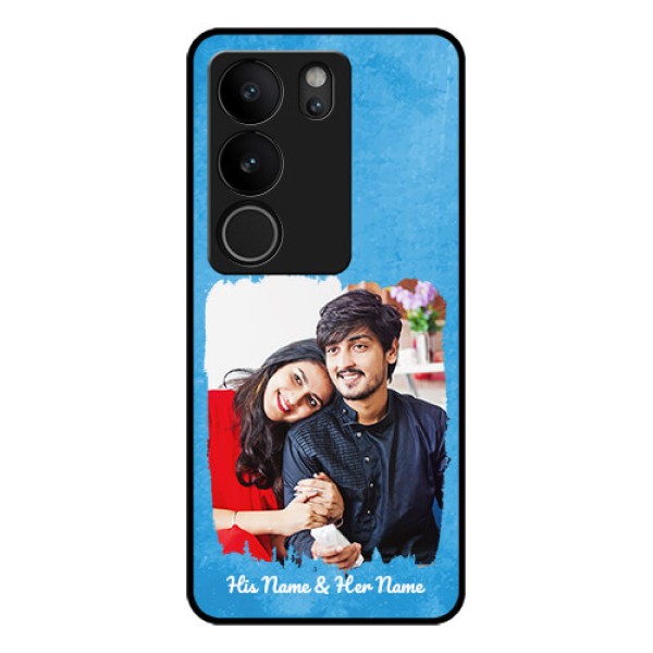 Vivo V29 Pro 5G Custom Glass Phone Case - Blue Color Vintage Design