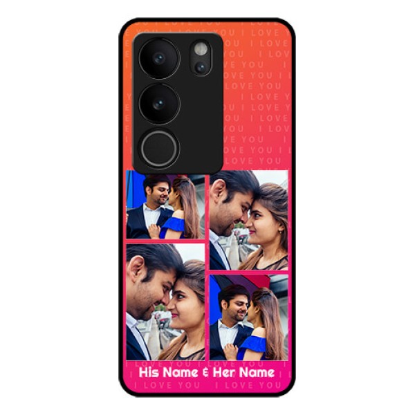 Vivo V29 Pro 5G Custom Glass Phone Case - I Love You Pink Design Vivo V29 Pro 5G Custom Glass Phone Case - I Love You Pink Design