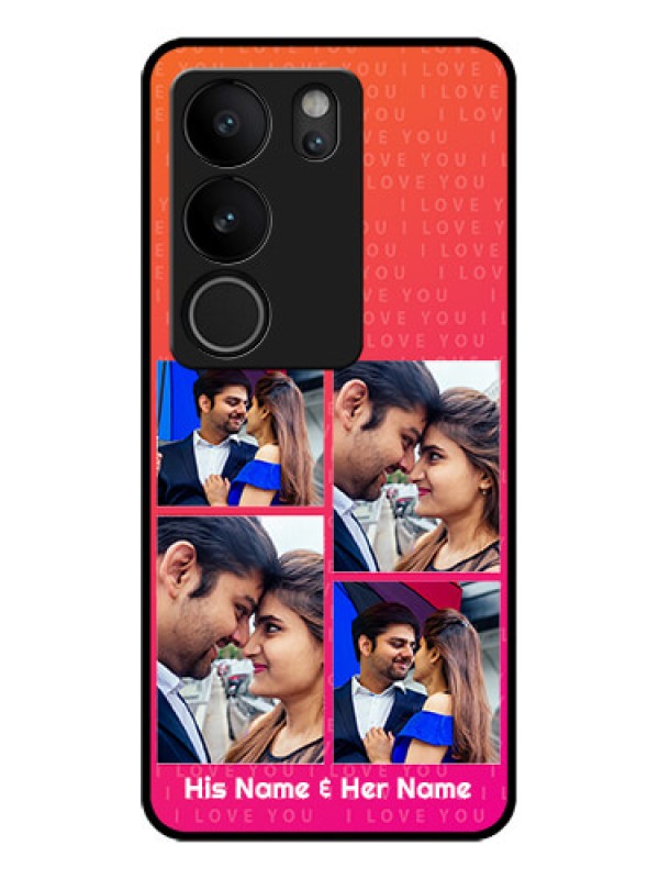 Custom Vivo V29 Pro 5G Custom Glass Phone Case - I Love You Pink Design