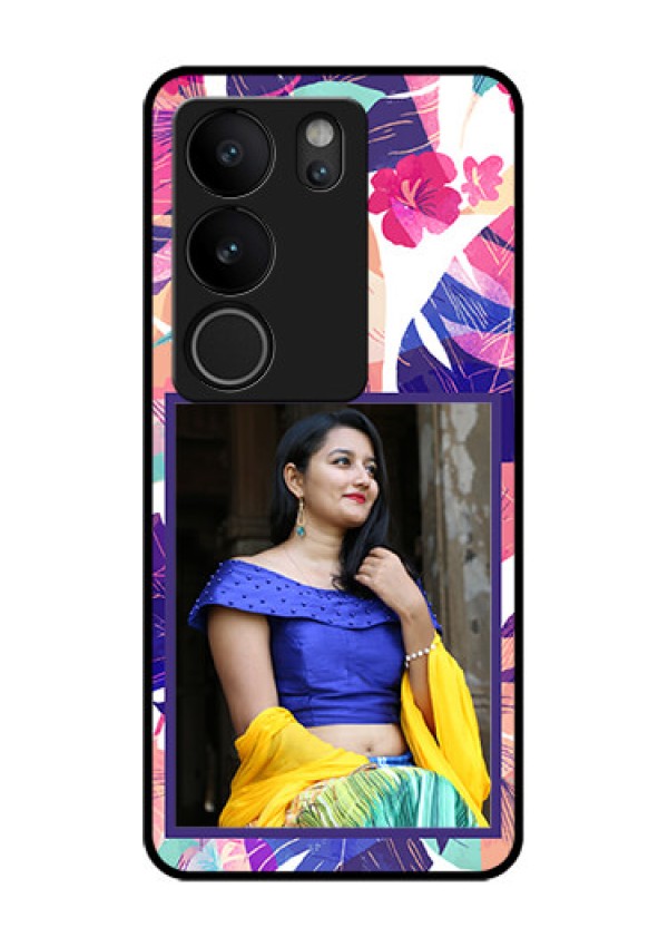 Vivo V29 Pro 5G Custom Glass Phone Case - Abstract Floral Design
