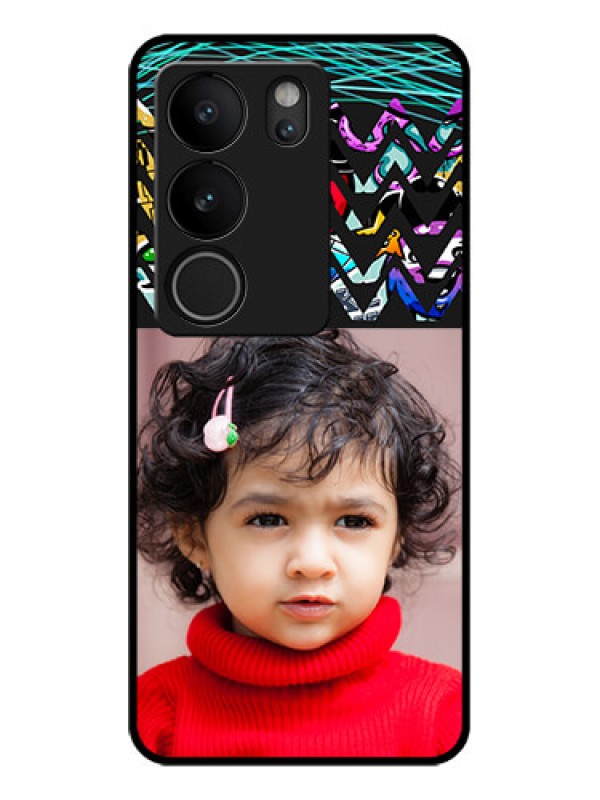 Custom Vivo V29 Pro 5G Custom Glass Phone Case - Neon Abstract Design