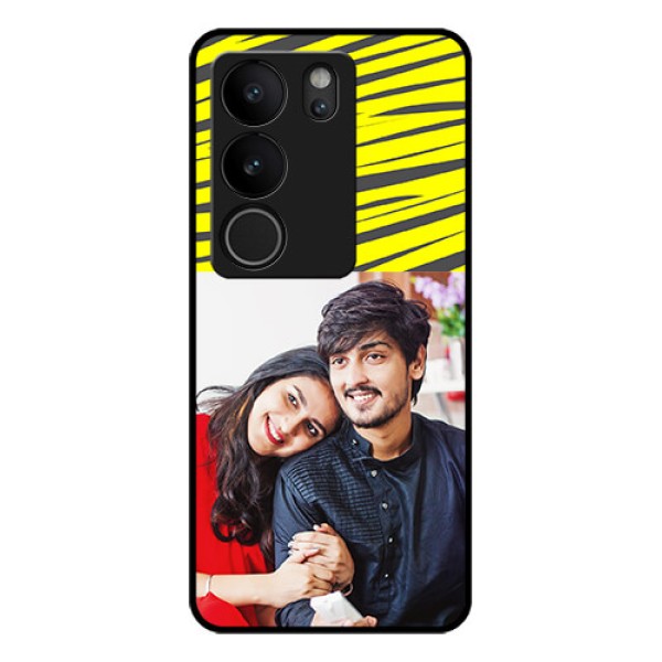 Vivo V29 Pro 5G Custom Glass Phone Case - Yellow Abstract Design