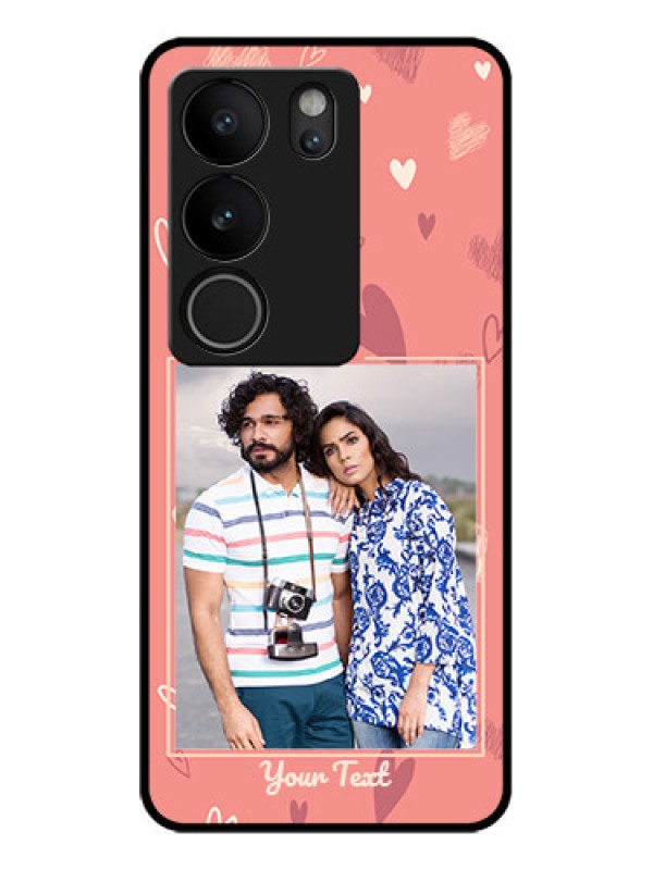 Custom Vivo V29 Pro 5G Custom Glass Phone Case - Love Doodle Art Design