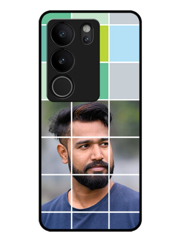 Custom Vivo V29 Pro 5G Custom Glass Phone Case - With White Box Pattern