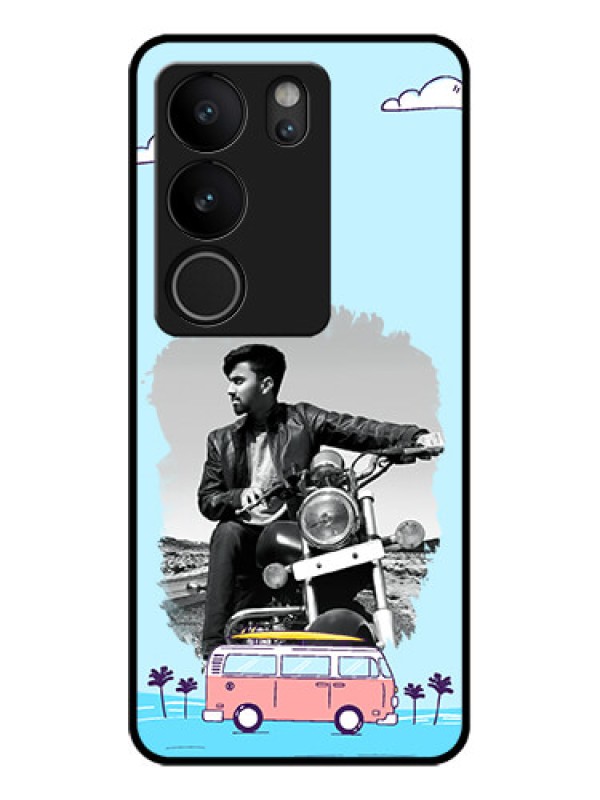 Custom Vivo V29 Pro 5G Custom Glass Phone Case - Travel & Adventure Design