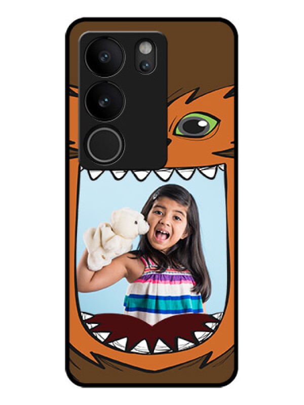 Custom Vivo V29 Pro 5G Custom Glass Phone Case - Owl Monster Back Case Design