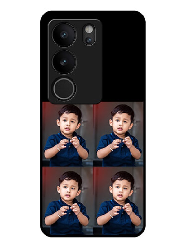 Custom Vivo V29 Pro 5G Custom Glass Phone Case - 4 Image Holder Design