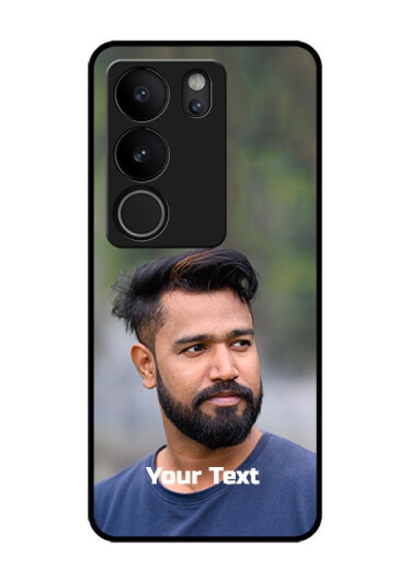 Vivo V29 Pro 5G Custom Glass Phone Case - Photo With Text Design