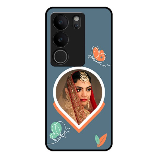 Vivo V29 Pro 5G Custom Glass Phone Case - Droplet Butterflies Design