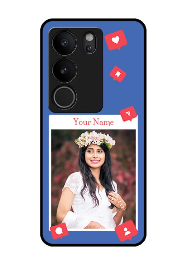 Vivo V29 Pro 5G Custom Glass Phone Case - Like Share And Comment Design