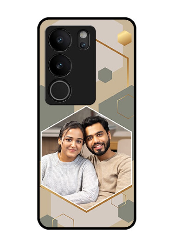 Vivo V29 Pro 5G Custom Glass Phone Case - Stylish Hexagon Pattern Design