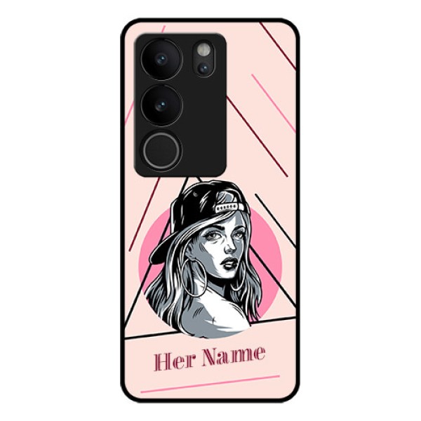 Vivo V29 Pro 5G Custom Glass Phone Case - Rockstar Girl Design
