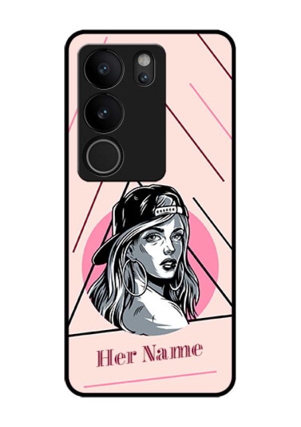 Vivo V29 Pro 5G Custom Glass Phone Case - Rockstar Girl Design
