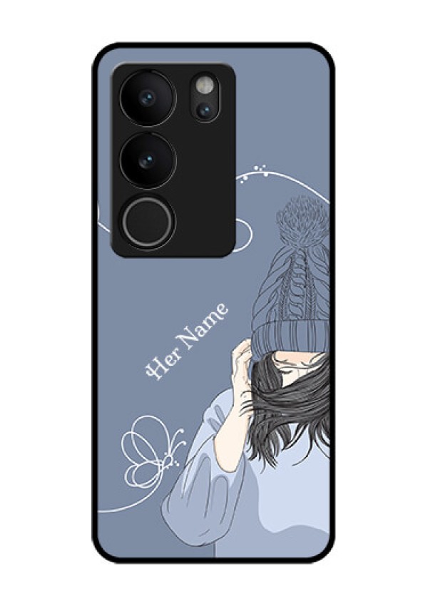 Vivo V29 Pro 5G Custom Glass Phone Case - Girl In Winter Outfit Design