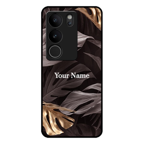 Vivo V29 Pro 5G Custom Glass Phone Case - Wild Leaves Digital Paint Design Vivo V29 Pro 5G Custom Glass Phone Case - Wild Leaves Digital Paint Design