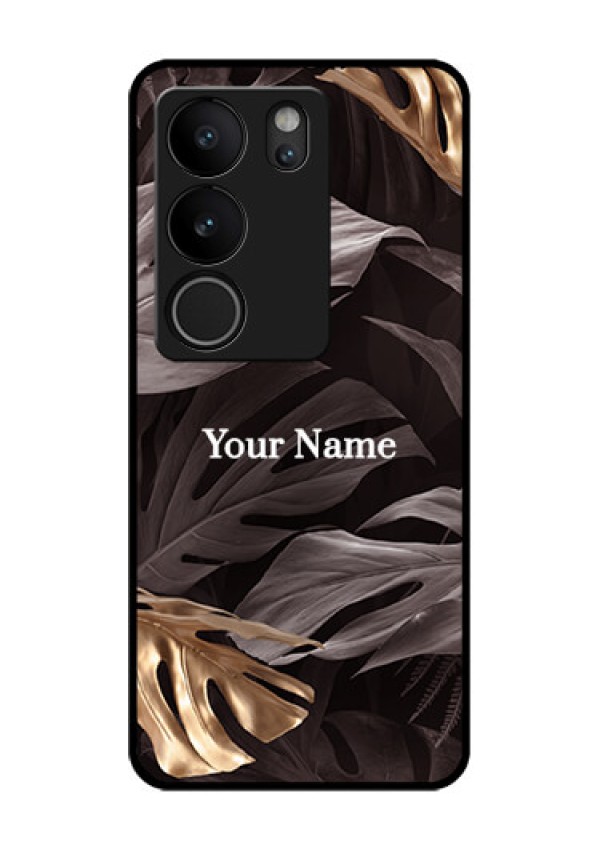 Vivo V29 Pro 5G Custom Glass Phone Case - Wild Leaves Digital Paint Design