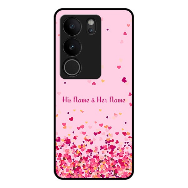 Vivo V29 Pro 5G Custom Glass Phone Case - Floating Hearts Design