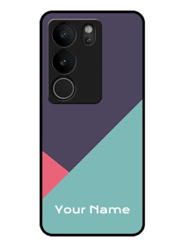 Custom Vivo V29 Pro 5G Custom Glass Phone Case - Tri Color Abstract Design