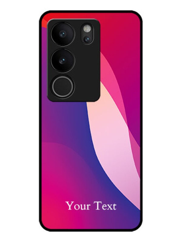 Custom Vivo V29 Pro 5G Custom Glass Phone Case - Digital Abstract Overlap Design