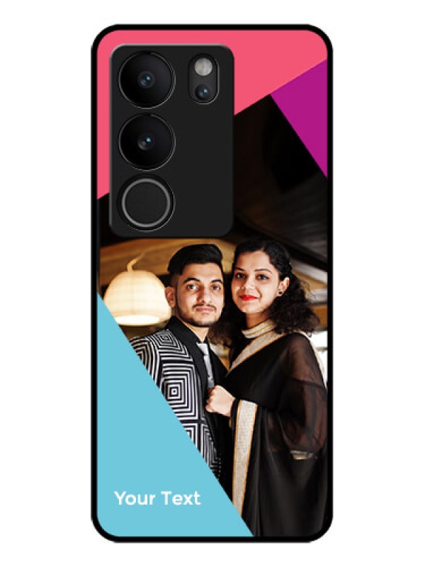 Custom Vivo V29 Pro 5G Custom Glass Phone Case - Stacked Triple Colour Design