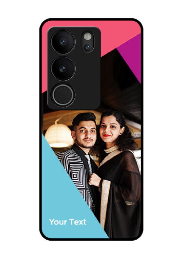 Vivo V29 Pro 5G Custom Glass Phone Case - Stacked Triple Colour Design