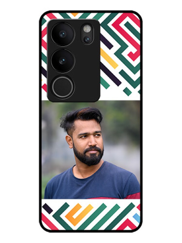 Custom Vivo V29 Pro 5G Custom Glass Phone Case - Colorful Maze Pattern Design